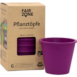 FAIR ZONE Kvetináč z prírodného kaučuku 6 ks - dark purple