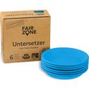 FAIR ZONE Natural Rubber Pot Coasters, 6 Pack - Petrol