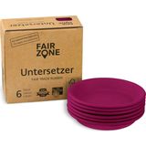 FAIR ZONE Natural Rubber Pot Coasters, 6 Pack