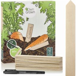 Own Grown Set of 60 Wooden Plant Label Sticks - 1 Set