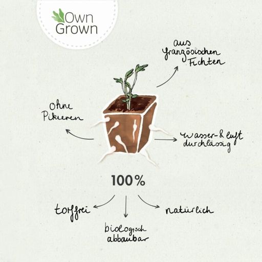 Own Grown Biodegradable Square Growing Pots  - 120 items