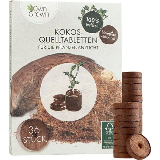Own Grown Kokos Quelltabletten - 36 Stück