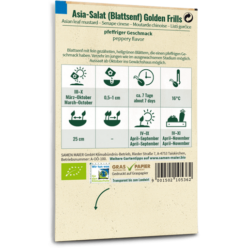Samen Maier Bio Asia-Salat Blattsenf 