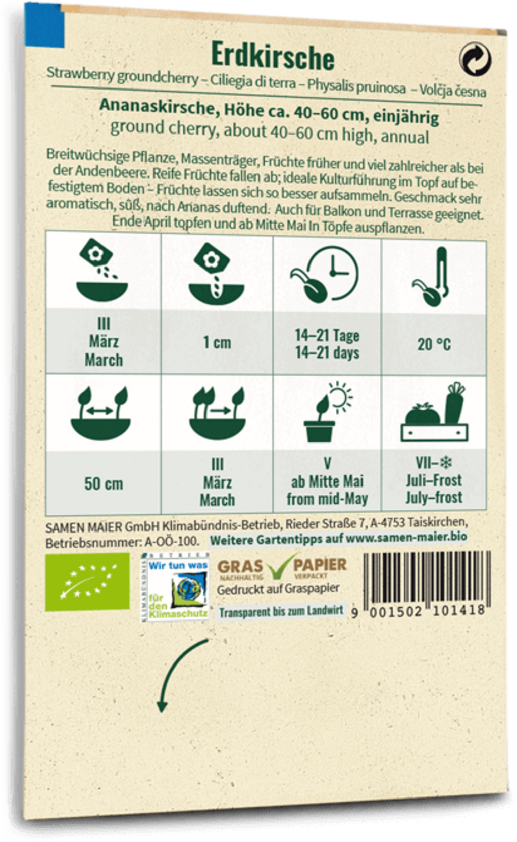 Samen Maier Physalis Bio
