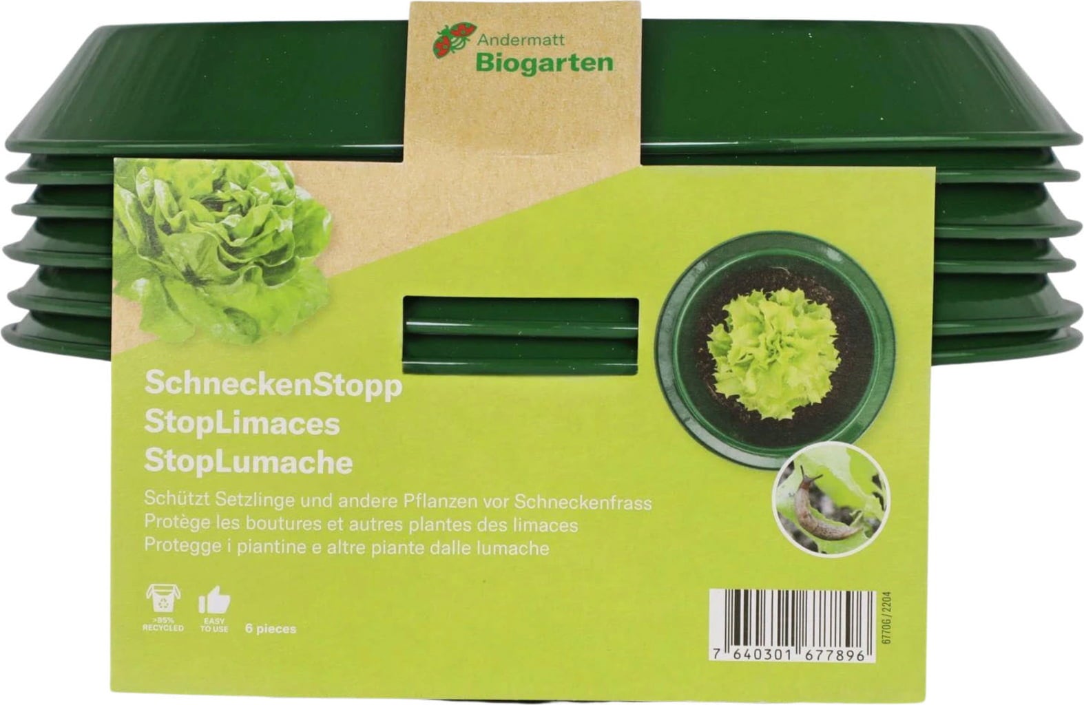 Andermatt Biogarten SnailStop FE Small - Set of 6 - Green