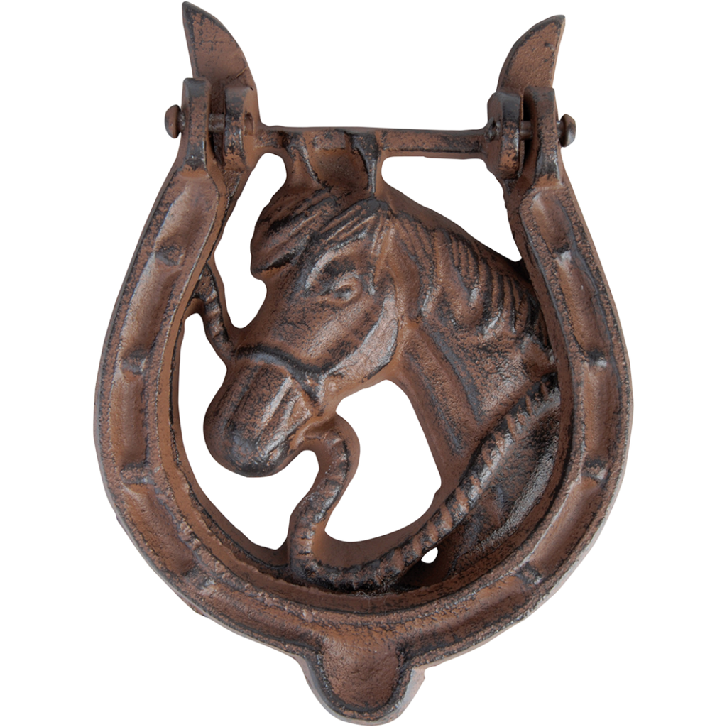 Horse head door knocker with classical design