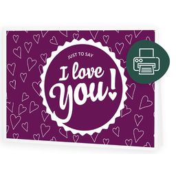 "I Love You!"- Gift Certificate to Print at Home