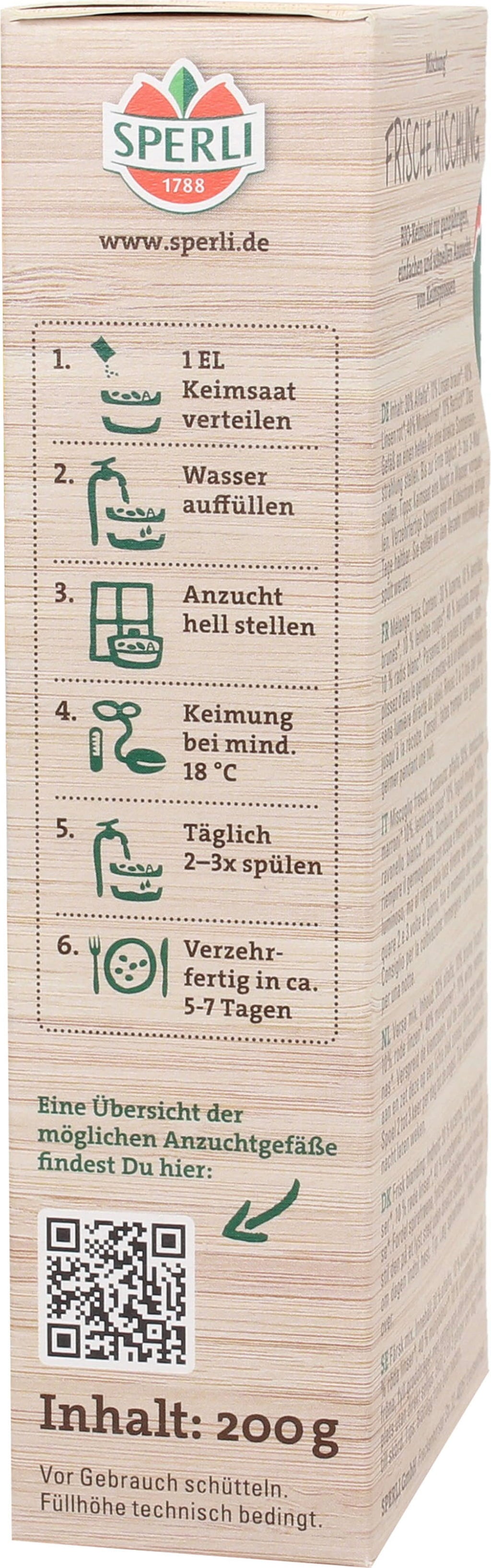 Sperli Graines Germées Bio - Mélange Fraîcheur - 1 sachet