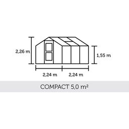 Gewächshaus Compact - Anthrazit mit 3 mm ESG - 5 m²