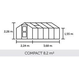 Gewächshaus Compact - Anthrazit mit 3 mm ESG - 8,2 m²