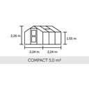 Gewächshaus Compact - Anthrazit mit Stegdoppelplatte - 5 m²