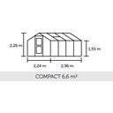 Gewächshaus Compact - Anthrazit mit Stegdoppelplatte - 6,6 m²
