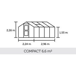 Gewächshaus Compact - Anthrazit mit Stegdoppelplatte - 6,6 m²