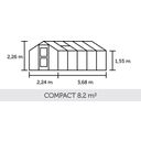 Gewächshaus Compact - Anthrazit mit Stegdoppelplatte - 8,2 m²