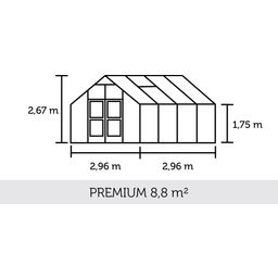Gewächshaus Premium - Anthrazit mit Stegdoppelplatte - 8,8 m²