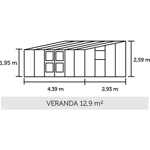 Juliana Gewächshaus Veranda - Anthrazit - 12,9 m²