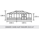 Gewächshaus Grand Oase für Mauer - Anthrazit - 13 m²