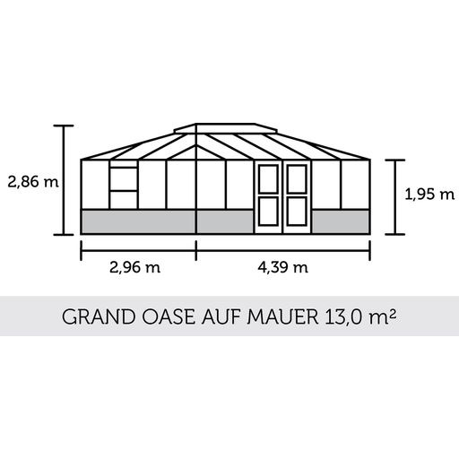 Gewächshaus Grand Oase für Mauer - Anthrazit - 13 m²