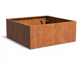 Pflanzgefäß Carrez aus Cortenstahl mit Boden - Quadratisch