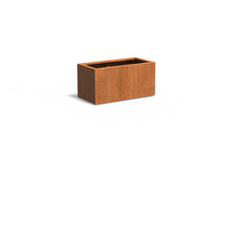 Pflanzgefäß Carrez aus Cortenstahl mit Boden - Rechteckig - 100 x 50 x 50 cm