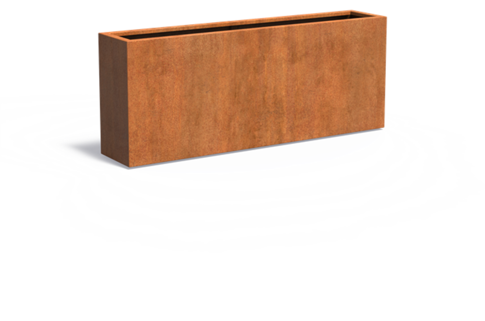 Pflanzgefäß Carrez aus Cortenstahl mit Boden - Rechteckig - 200 x 40 x 80 cm