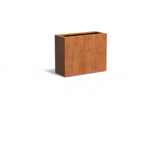 Pflanzgefäß Carrez aus Cortenstahl mit Boden - Rechteckig - 100 x 40 x 80 cm