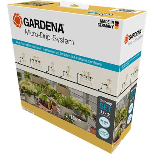 Micro-Drip-System Tropfbewässerung Set Balkon (15 Pflanzen) - 1 Set