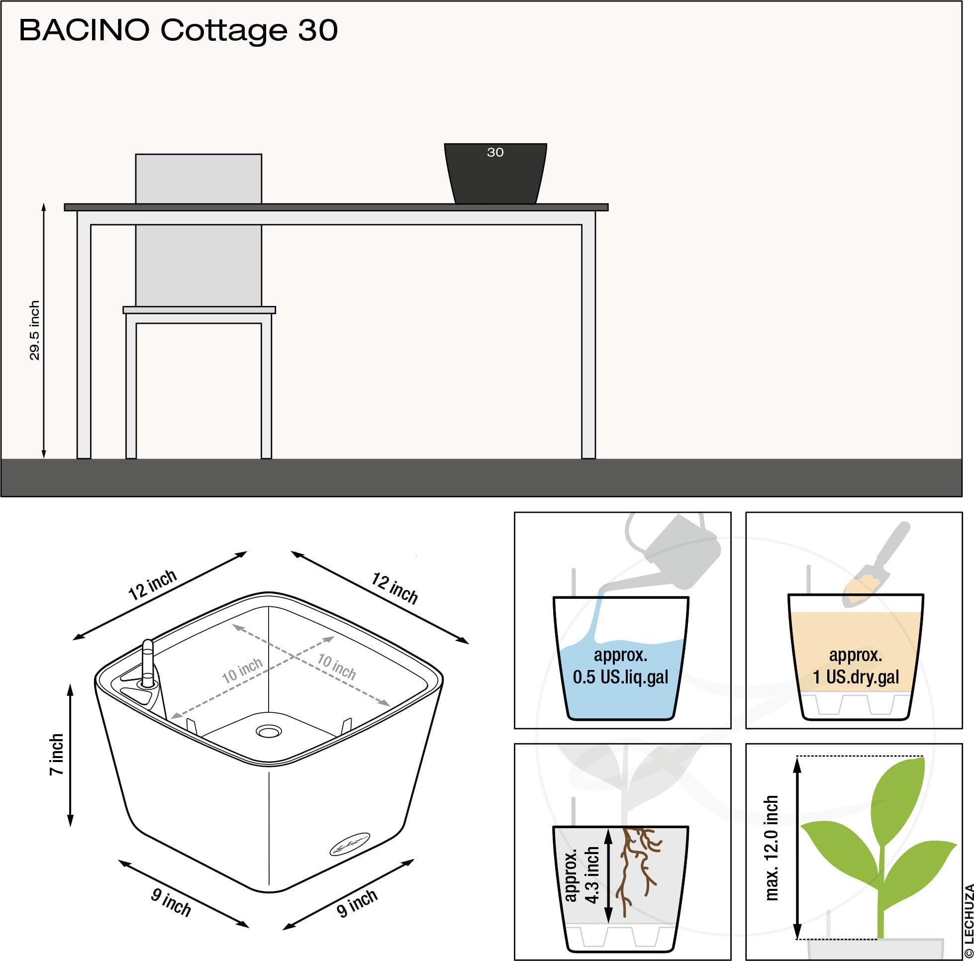 Lechuza Jardinière BACINO Cottage