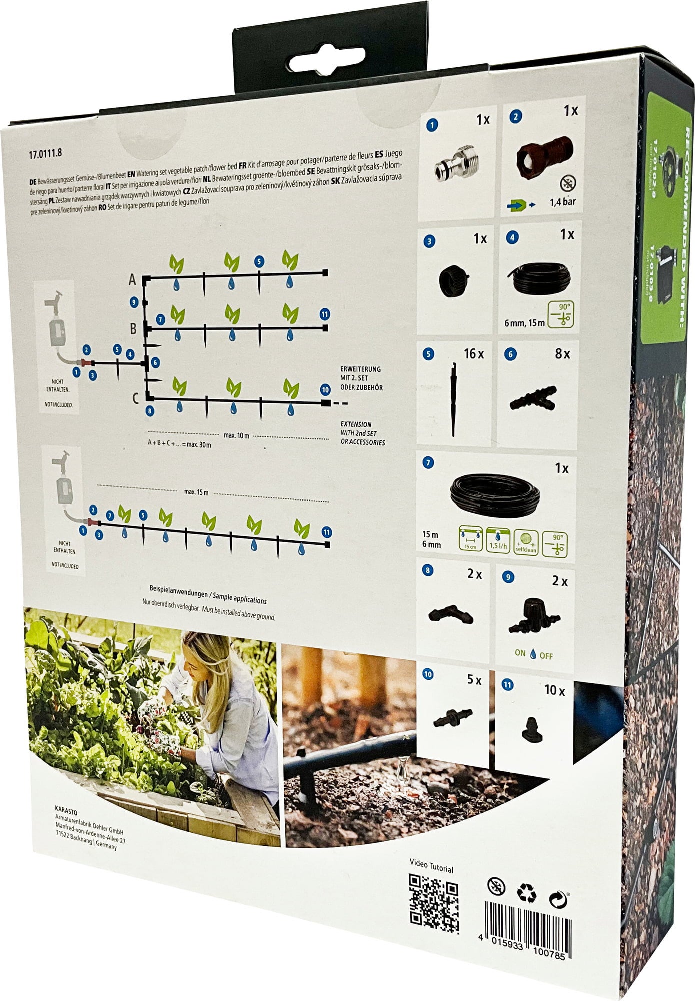 Vegetable & Flower Beds Basic Irrigation Set  - 1 Set