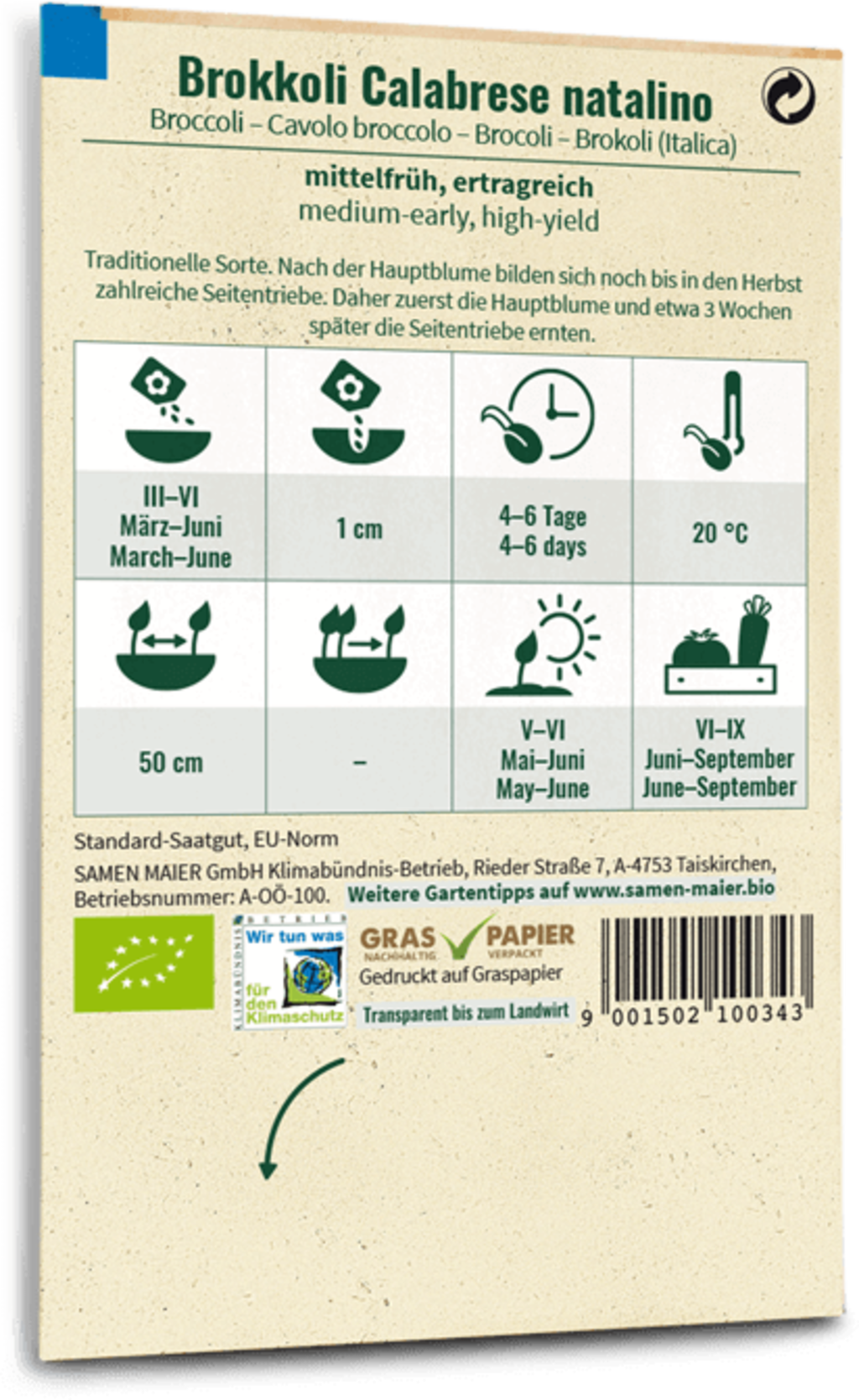 Samen Maier Brocoli Bio 