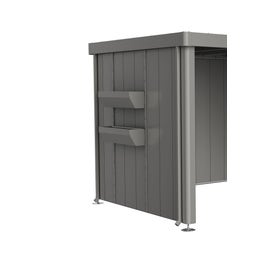 Biohort FloraBoard zu Seitendach Gerätehaus Neo - quarzgrau-metallic