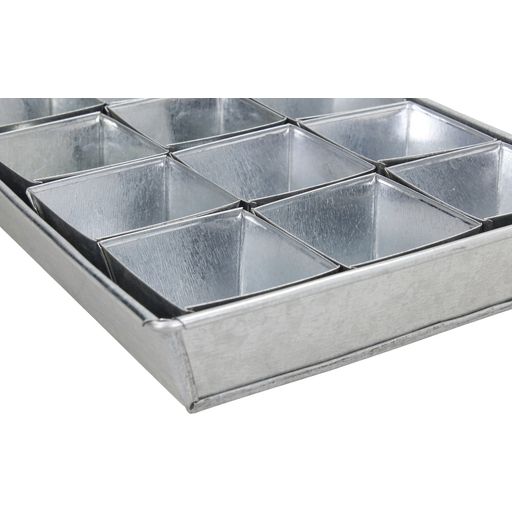 Cultivation Tray with 30 Individual Pots – Galvanized Steel - 1 Set