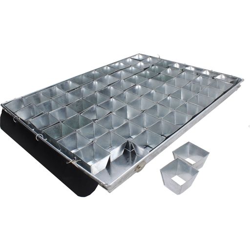 Cultivation Tray with 70 Individual Pots - Galvanized Steel - 1 Set
