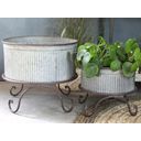 Antique Planter with Grooves and Feet