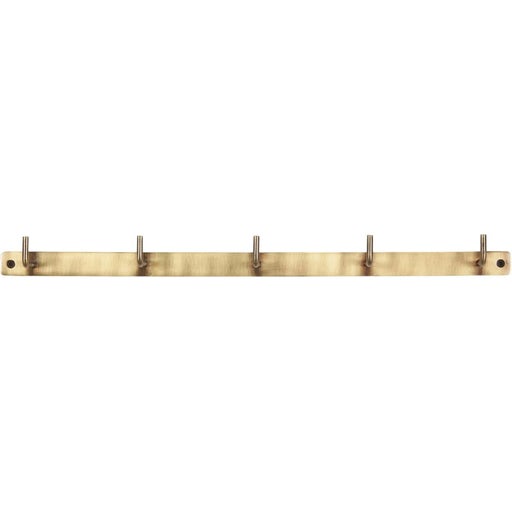 IB Laursen Brass WallMounted Coat Rack with 5 Hooks Bloomling