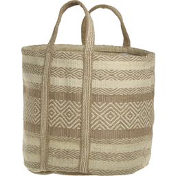 Chic Antique Jute Bag with Handle - Brown