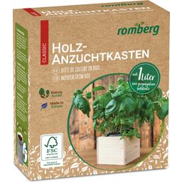 Romberg Wooden Grow Box With Soil - 11 x 11 x 9 cm