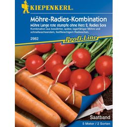 Carrot, Long Red Blunt Raddish without heart 2, Sora, Seed Tape - 1 Pkg