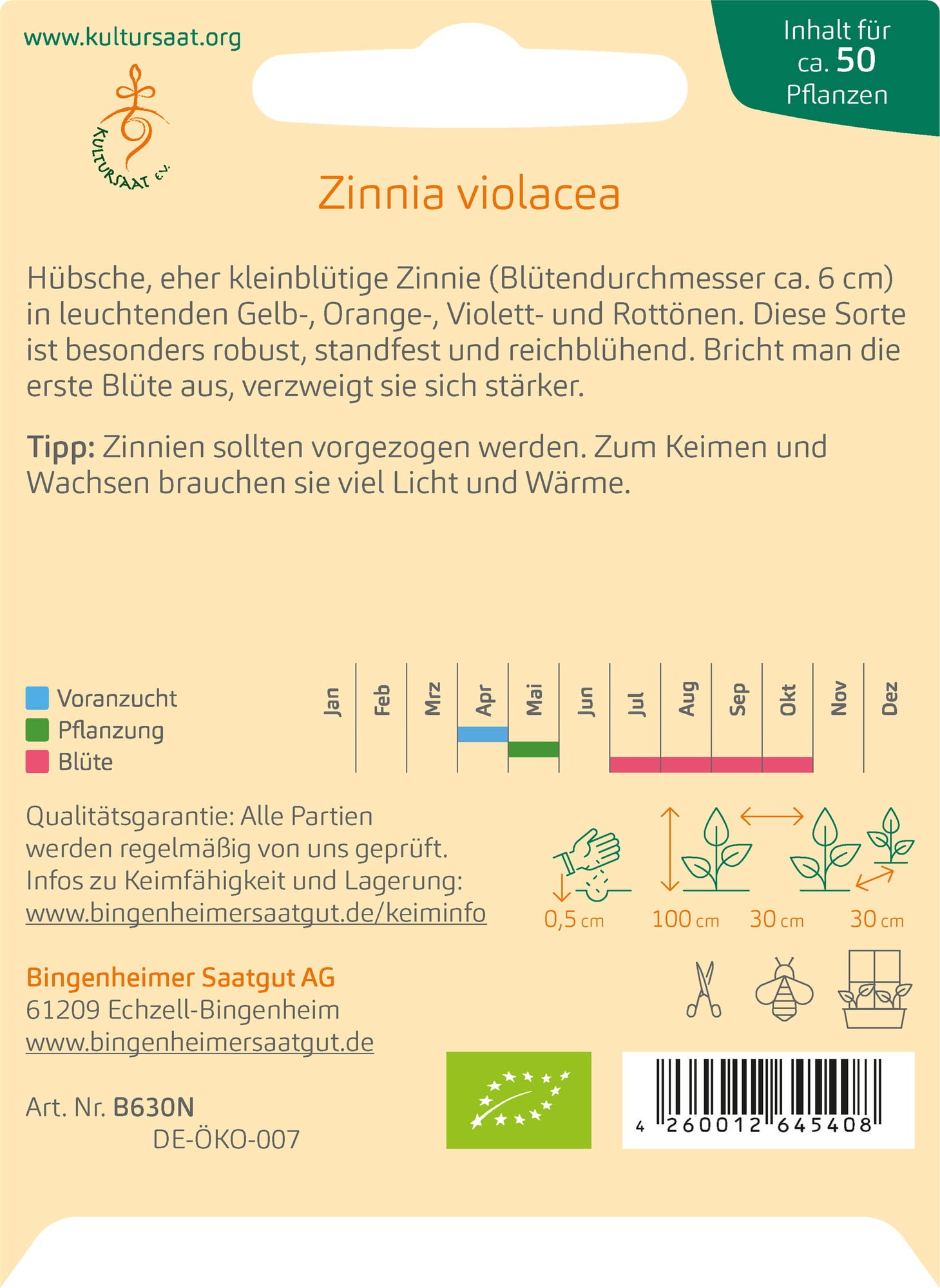 Bingenheimer Saatgut Zinnie 