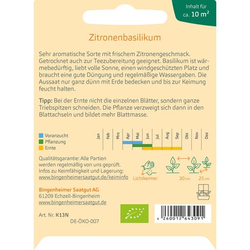 Bingenheimer Saatgut Zitronen-Basilikum