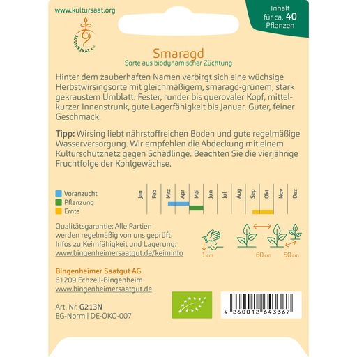 Bingenheimer Saatgut Verza - Smaragd