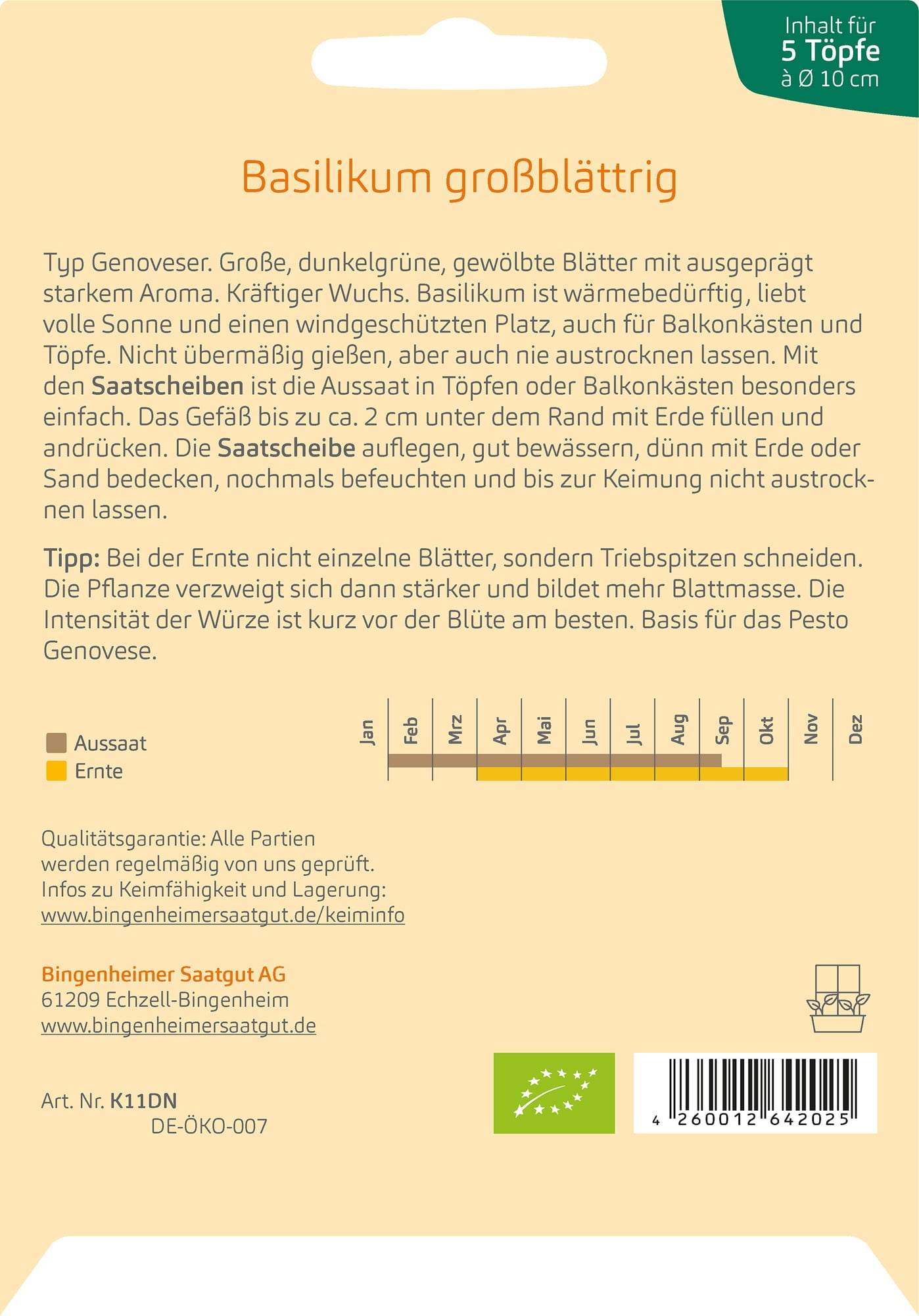 Bingenheimer Saatgut Basilika 