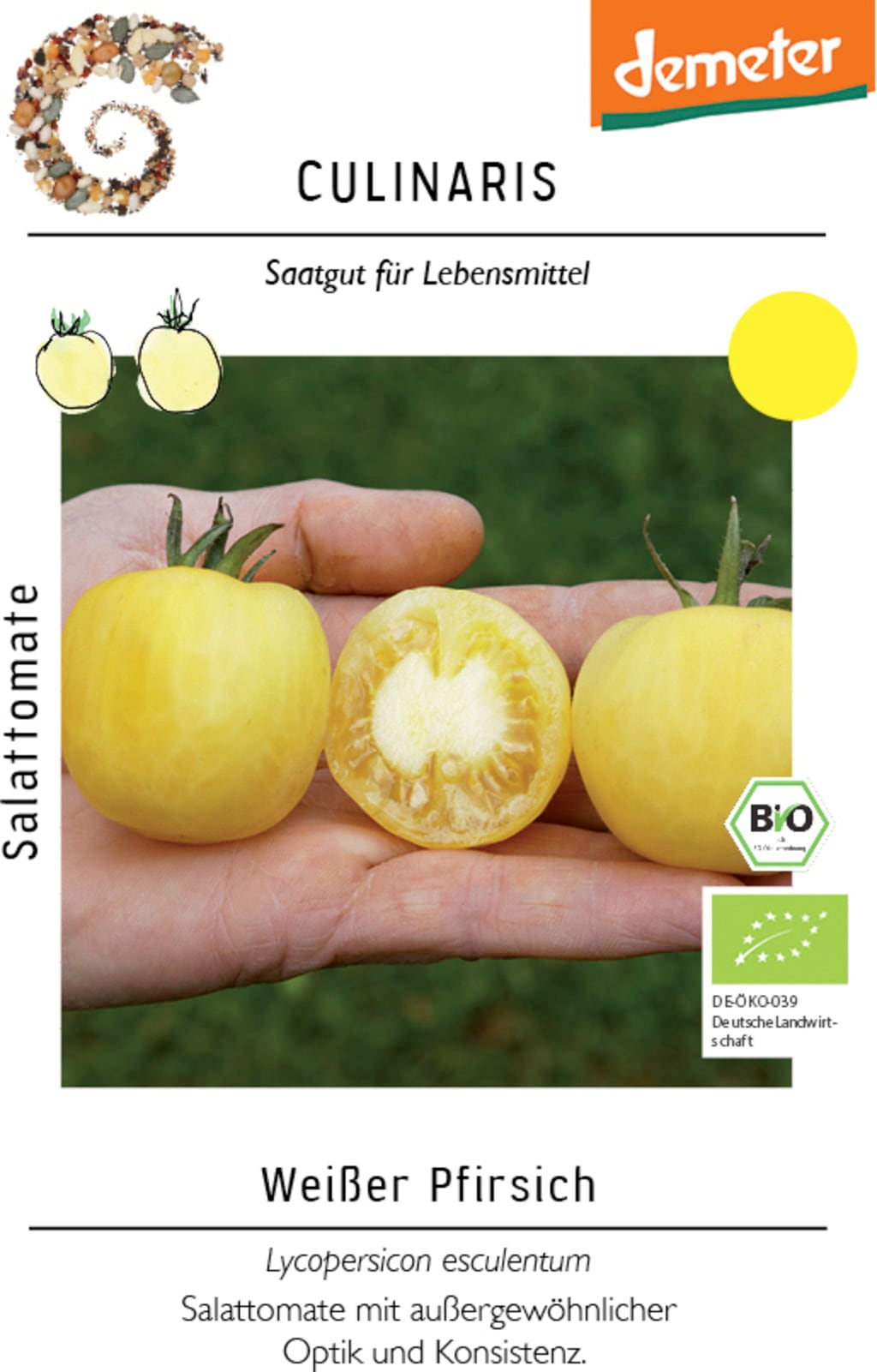 Culinaris Bio paradižnik bela breskev - 1 pkt.