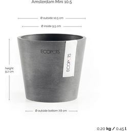 Ecopots Amsterdam Grijs - Ø 10,5 cm, hoogte 9,2 cm