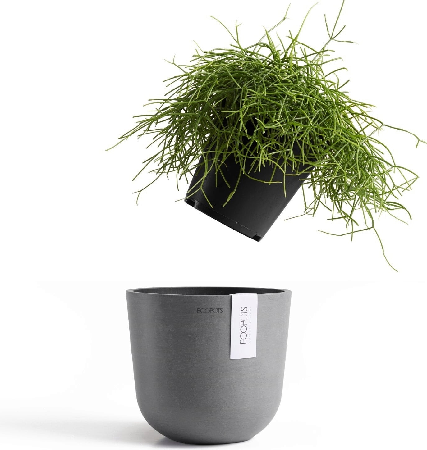 Ecopots Oslo Mini, taupe - Ø 16 cm, višina 13 cm