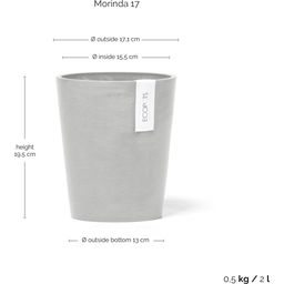 Ecopots Morinda - White Grey  - Ø 17 cm, height 19.5 cm