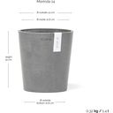 Ecopots Morinda - Grey  - Ø 14 cm, height 16 cm