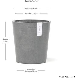 Ecopots Morinda - Grey  - Ø 14 cm, height 16 cm