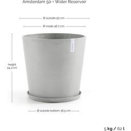 Amsterdam Topf mit Wasserreservoir - weißgrau - Ø 50 cm, Höhe 44 cm
