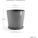 Ecopots Amsterdam Water Reservoir - Grey  - Ø 50 cm, height 44 cm